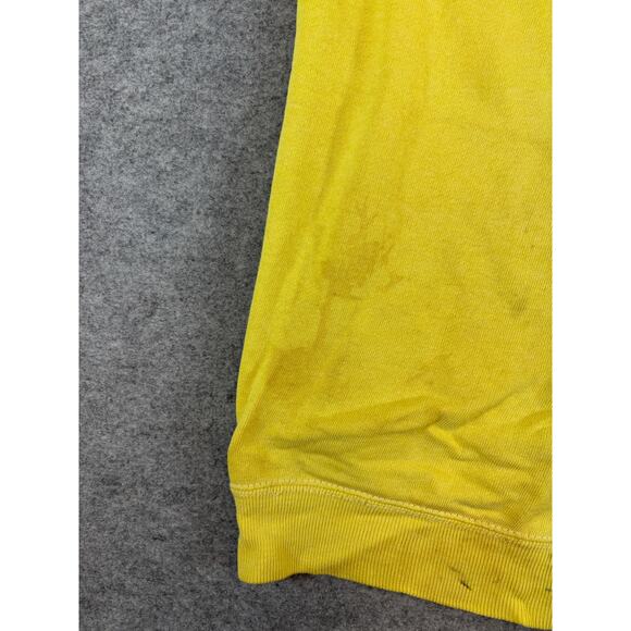 Vintage 60s Blank Plain Short Sleeve Sweatshirt Men Large Yellow Crewneck - Picture 4 of 7